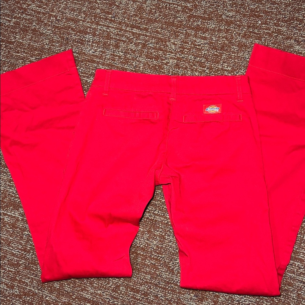 Dickies Red low rise bell bottom pants women’s 1 vibrant flare leg pants - Picture 2 of 13